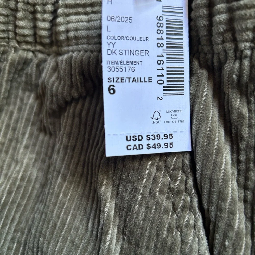 NEW The Children's Place Corduroy Cargo Pants - Saddle Brown & Olive - Boys 6